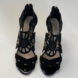 Nicholas Kirkwood Kaleidoscope Laser-cut Suede Sandals size Euro 37 1/2
